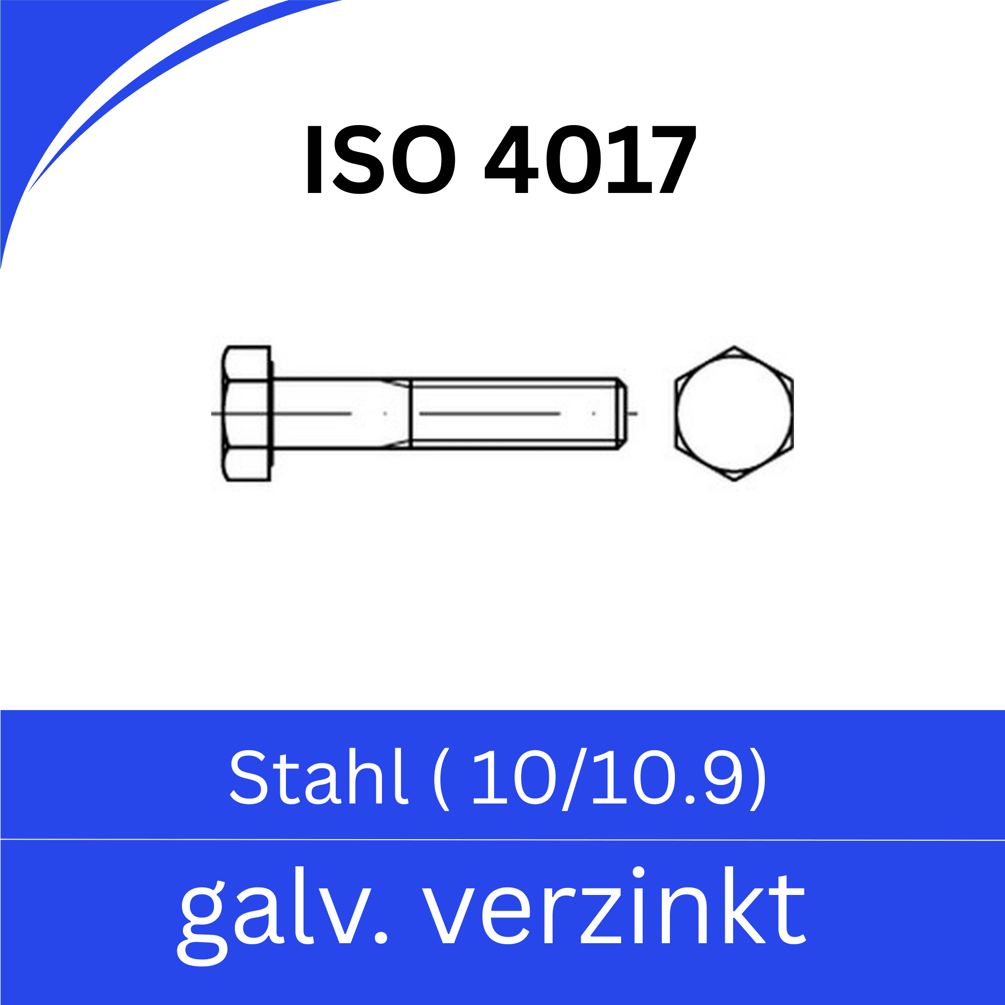 Bild für Kategorie ➤ Kategorie: ISO 4017 Stahl (10/10.9) galv. verzinkt